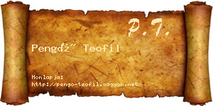 Pengő Teofil névjegykártya